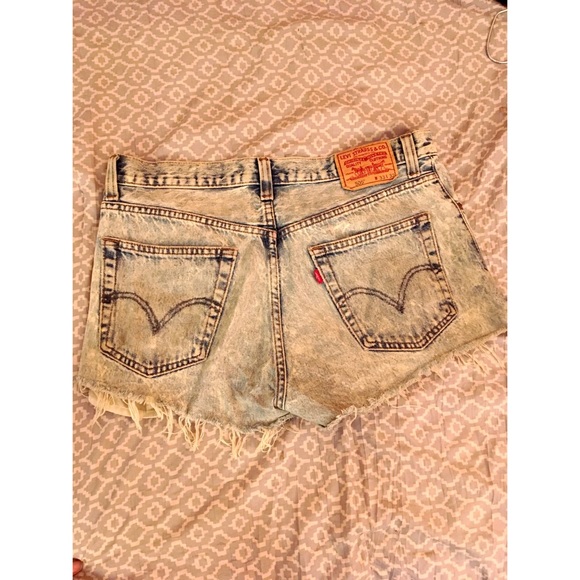 Levi’s cut off jean shorts, distressed. - Picture 2 of 3